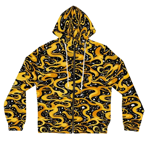 Solar Serpent on a Women's Full-Zip Hoodie