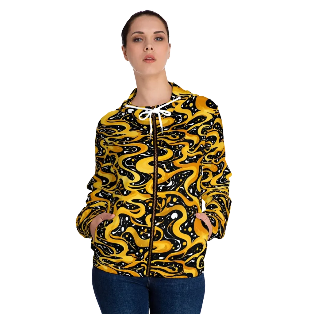 Solar Serpent on Women's Full-Zip Hoodie — Front On Person
