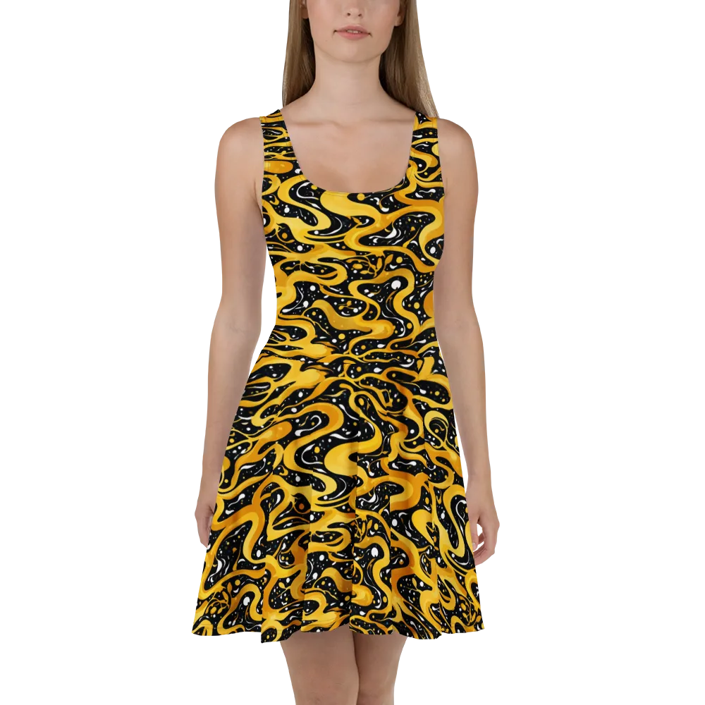 Solar Serpent on Skater Dress — Front