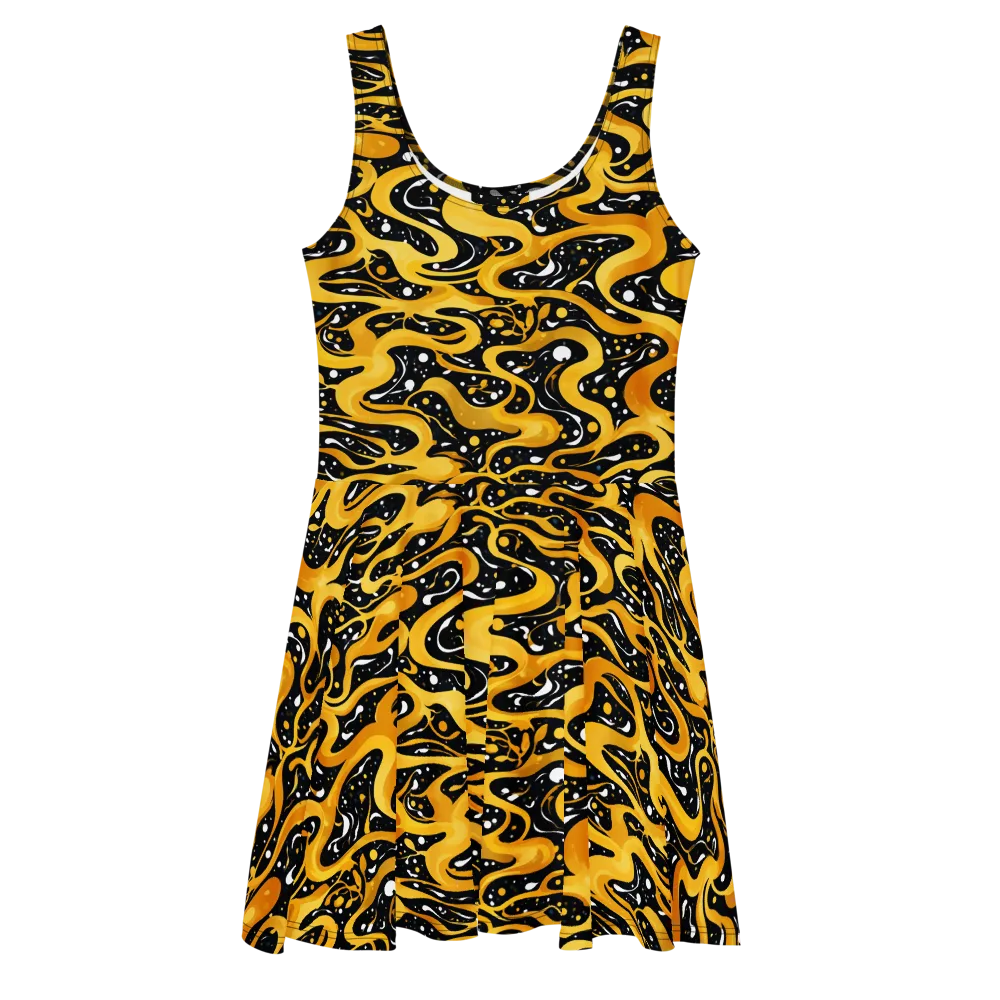 Solar Serpent on Skater Dress — Front