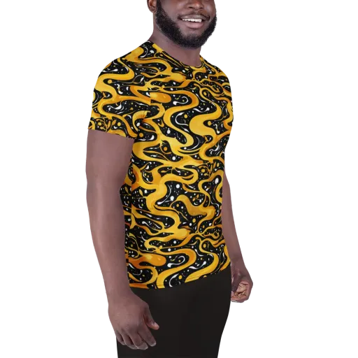 Solar Serpent on a Men's Athletic T-Shirt