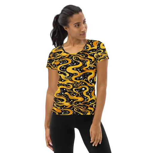 Solar Serpent on a Women's Athletic T-Shirt