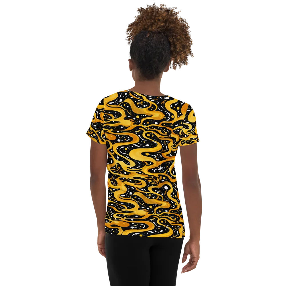 Solar Serpent on Women's Athletic T-Shirt — Back