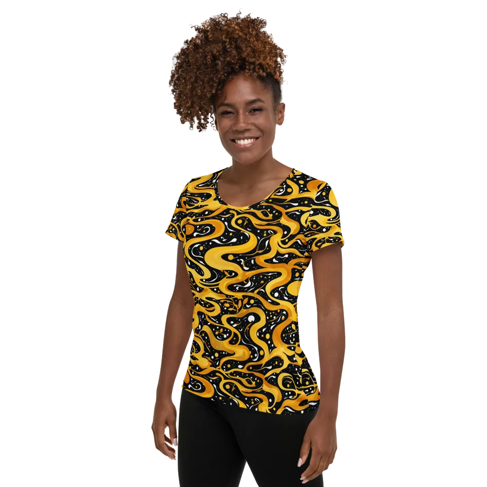 Solar Serpent on Women's Athletic T-Shirt — Left