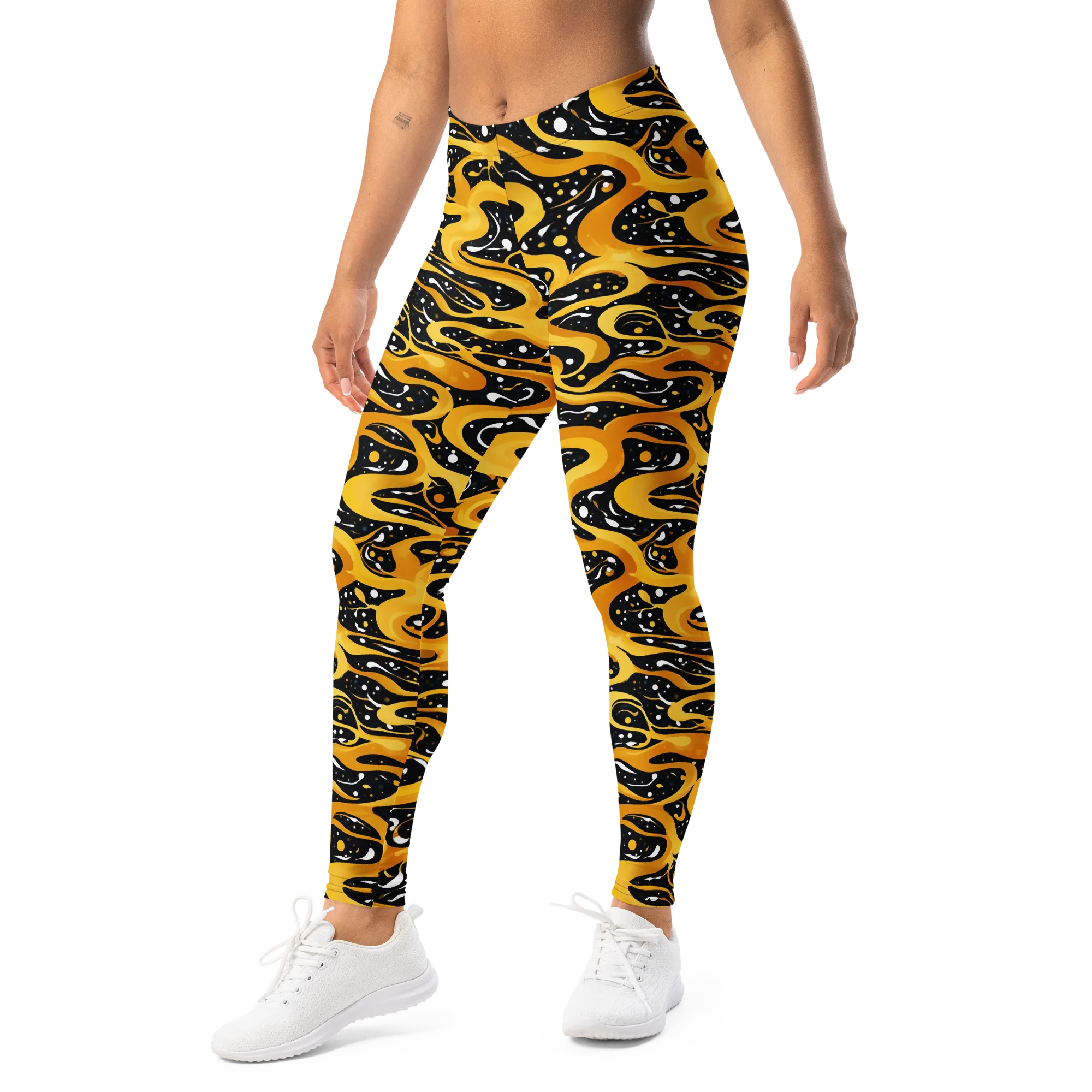 Solar Serpent on Leggings — Left Front