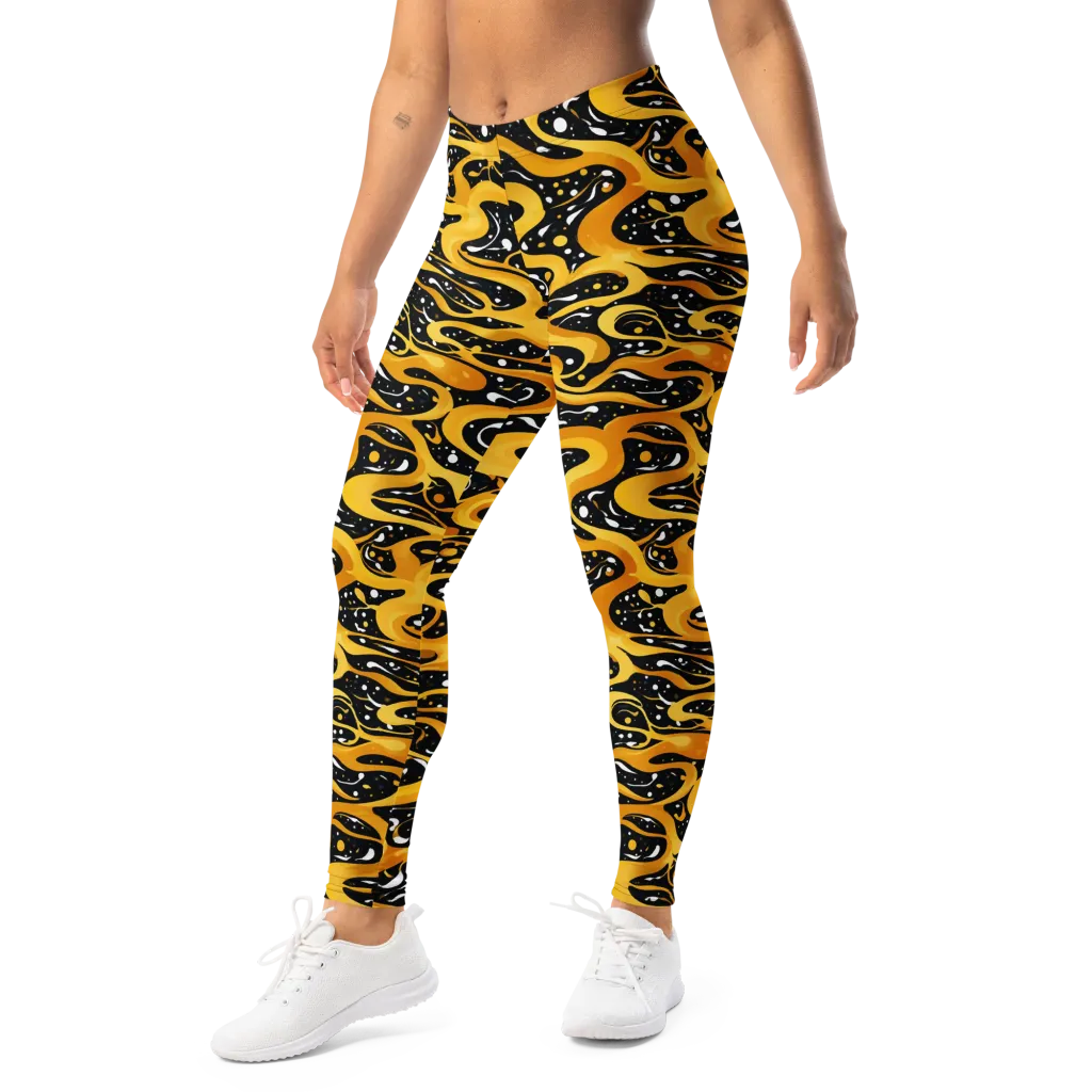Solar Serpent on Leggings — Left Front