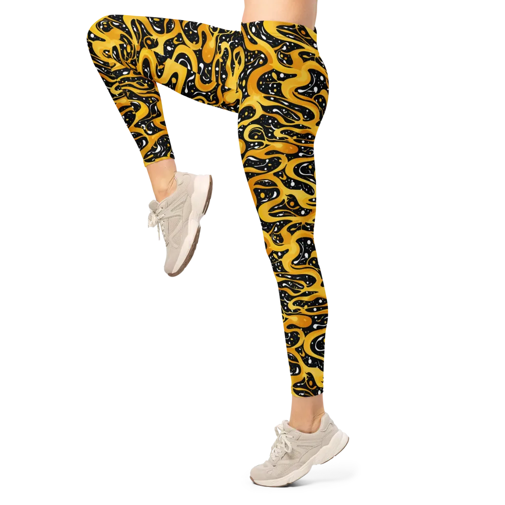 Solar Serpent on Leggings — Left