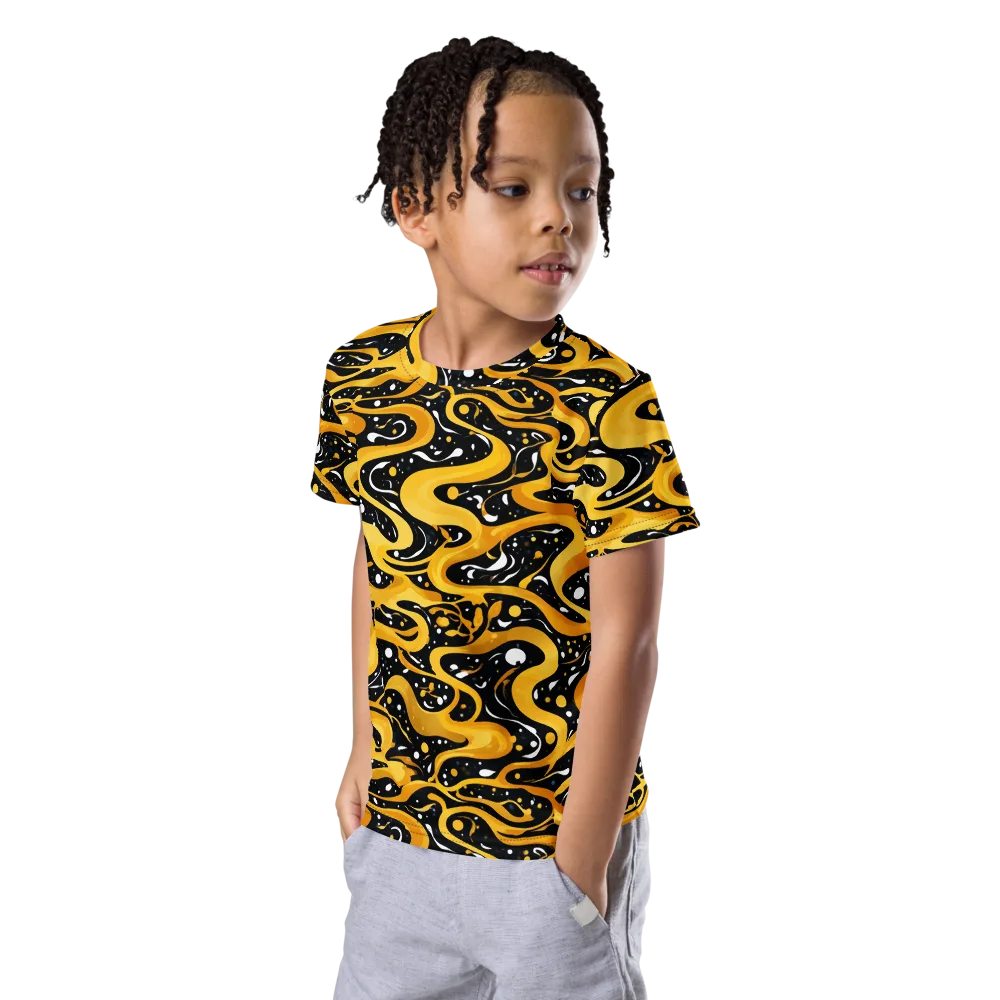 Solar Serpent on Kids Crew Neck T-Shirt — Left Front