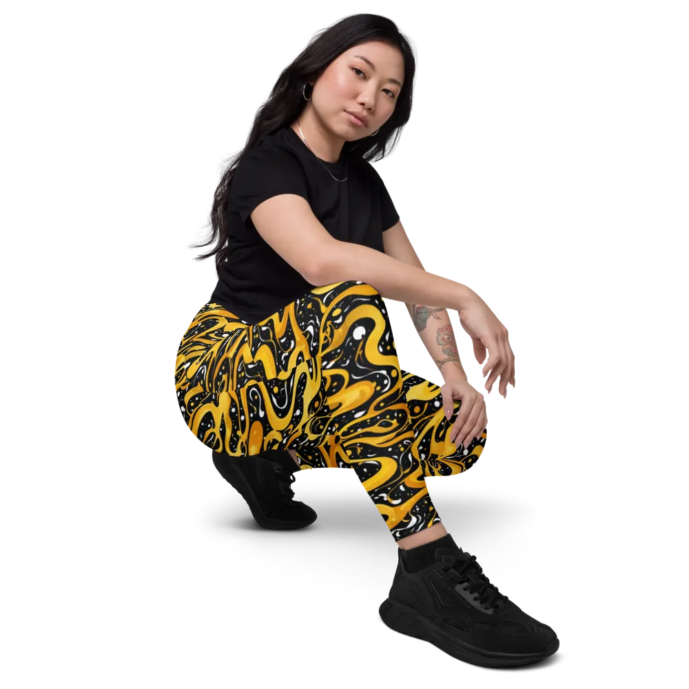 Solar Serpent on Leggings with Pockets — Right Front