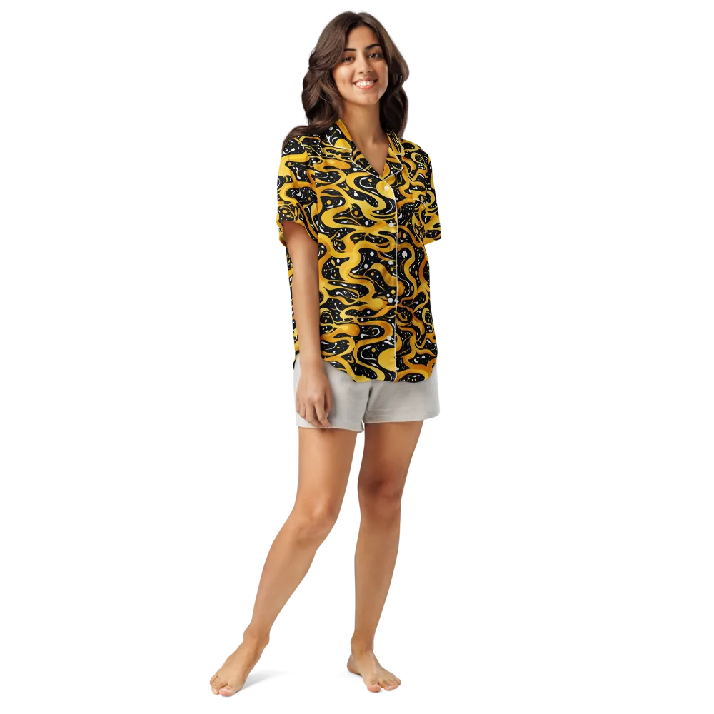 Solar Serpent on Women's Short Sleeve Pajama Top — Front