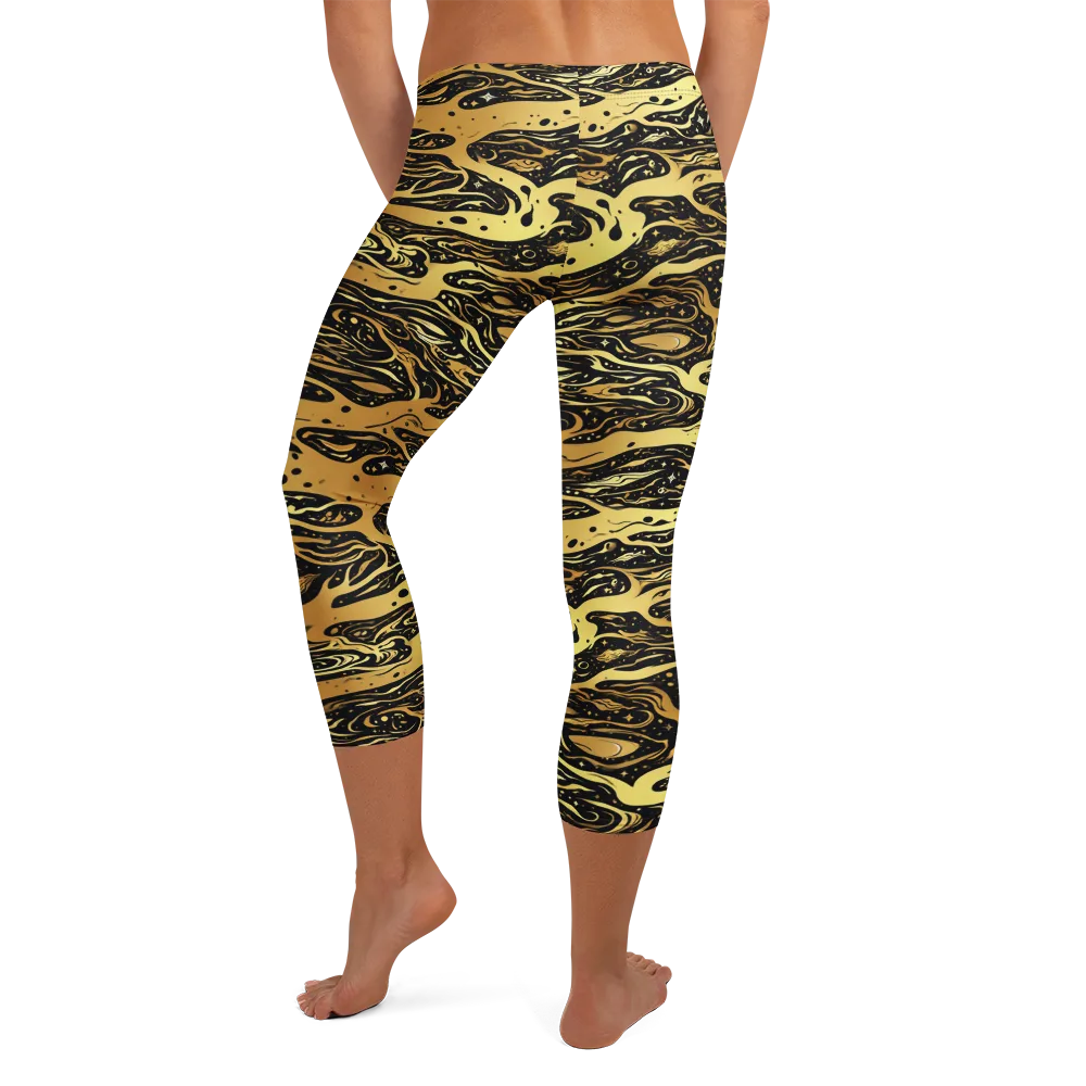 Gilded Nebula on Capri Leggings — Back