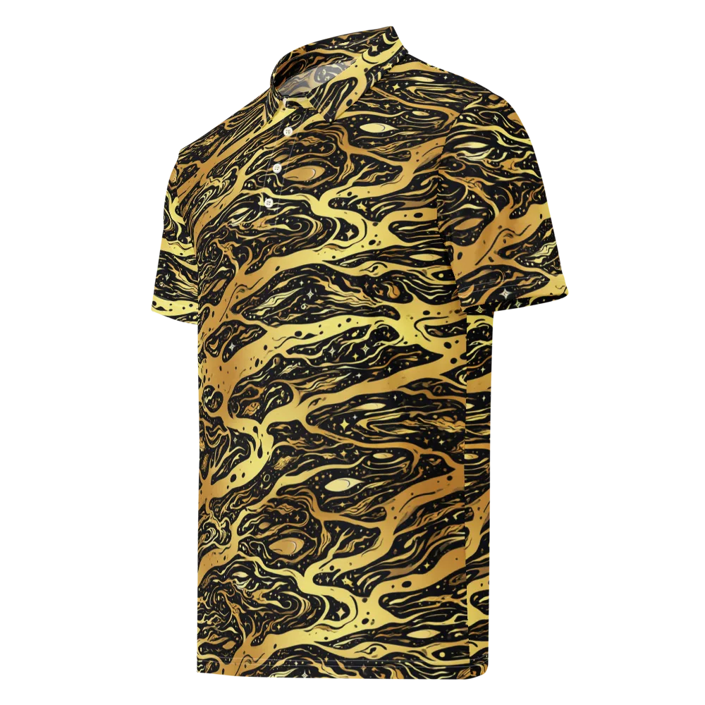 Gilded Nebula on Men's Slim Fit Polo Shirt — Left Front