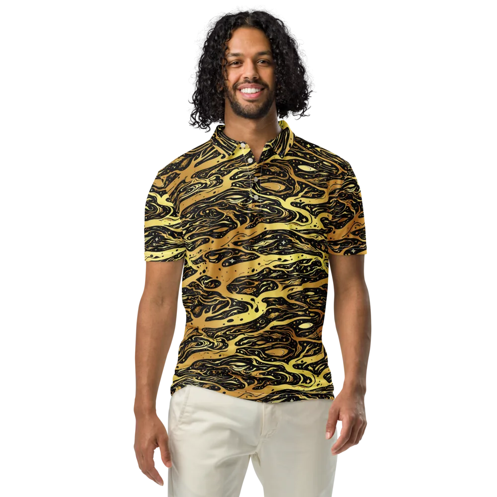 Gilded Nebula on Men's Slim Fit Polo Shirt — Front