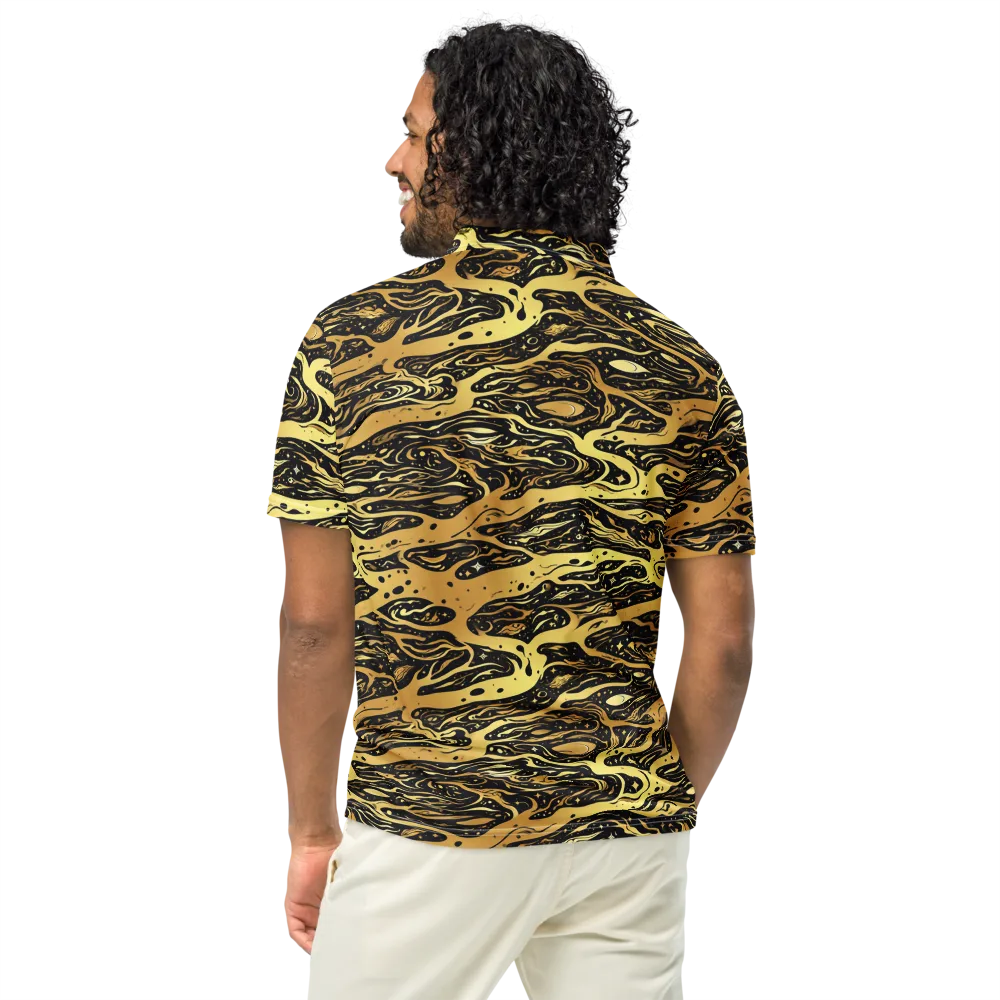 Gilded Nebula on Men's Slim Fit Polo Shirt — Back