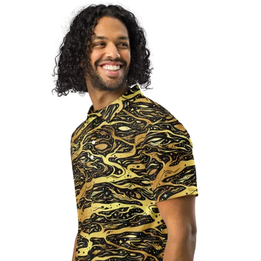 Gilded Nebula on a Men's Slim Fit Polo Shirt