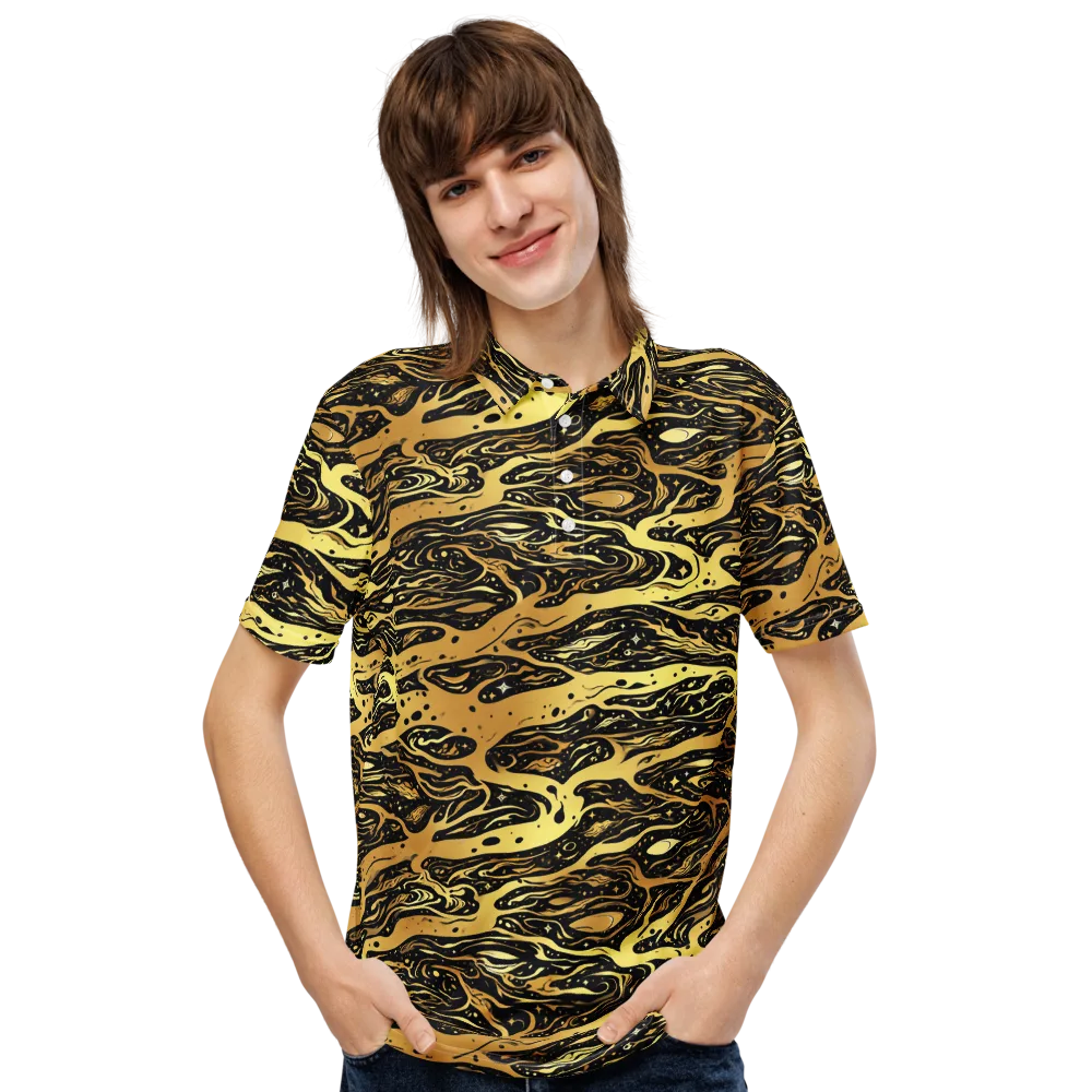 Gilded Nebula on Men's Slim Fit Polo Shirt — Front