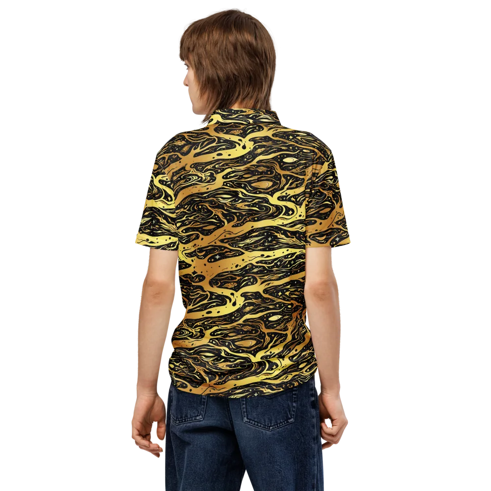 Gilded Nebula on Men's Slim Fit Polo Shirt — Back