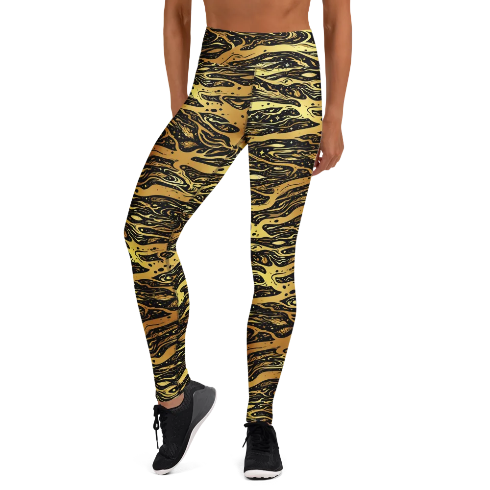 Gilded Nebula on Yoga Leggings — Front