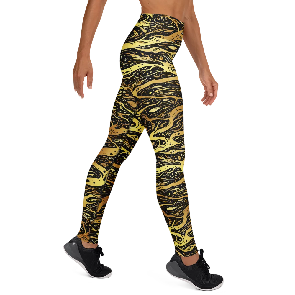 Gilded Nebula on Yoga Leggings — Right