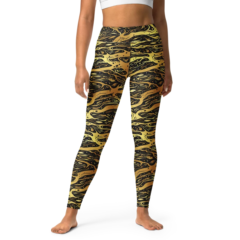 Gilded Nebula on Yoga Leggings — Front