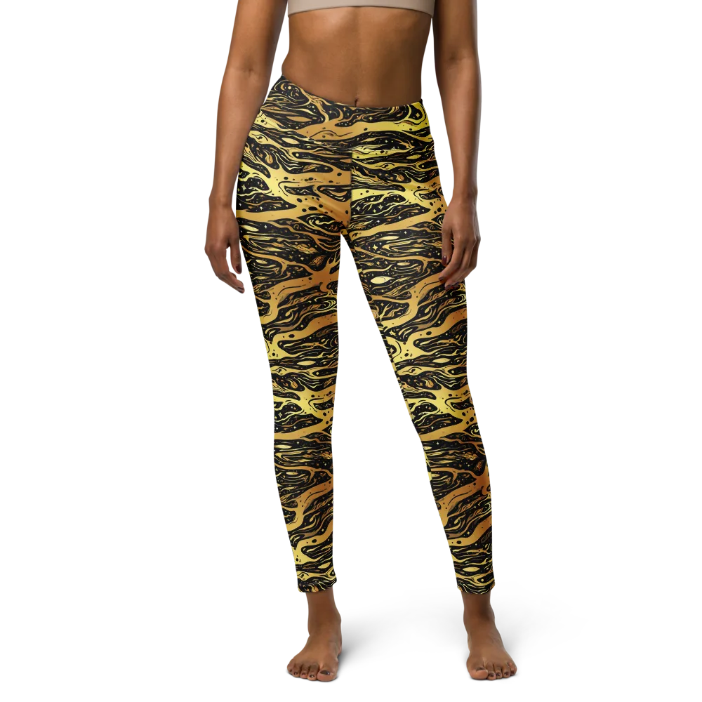 Gilded Nebula on Yoga Leggings — Front