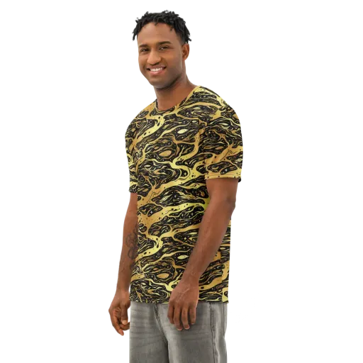 Gilded Nebula on a Men's Cotton Crew Neck T-Shirt