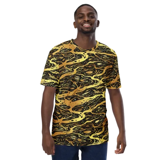 Gilded Nebula on a Men's Crew Neck T-Shirt