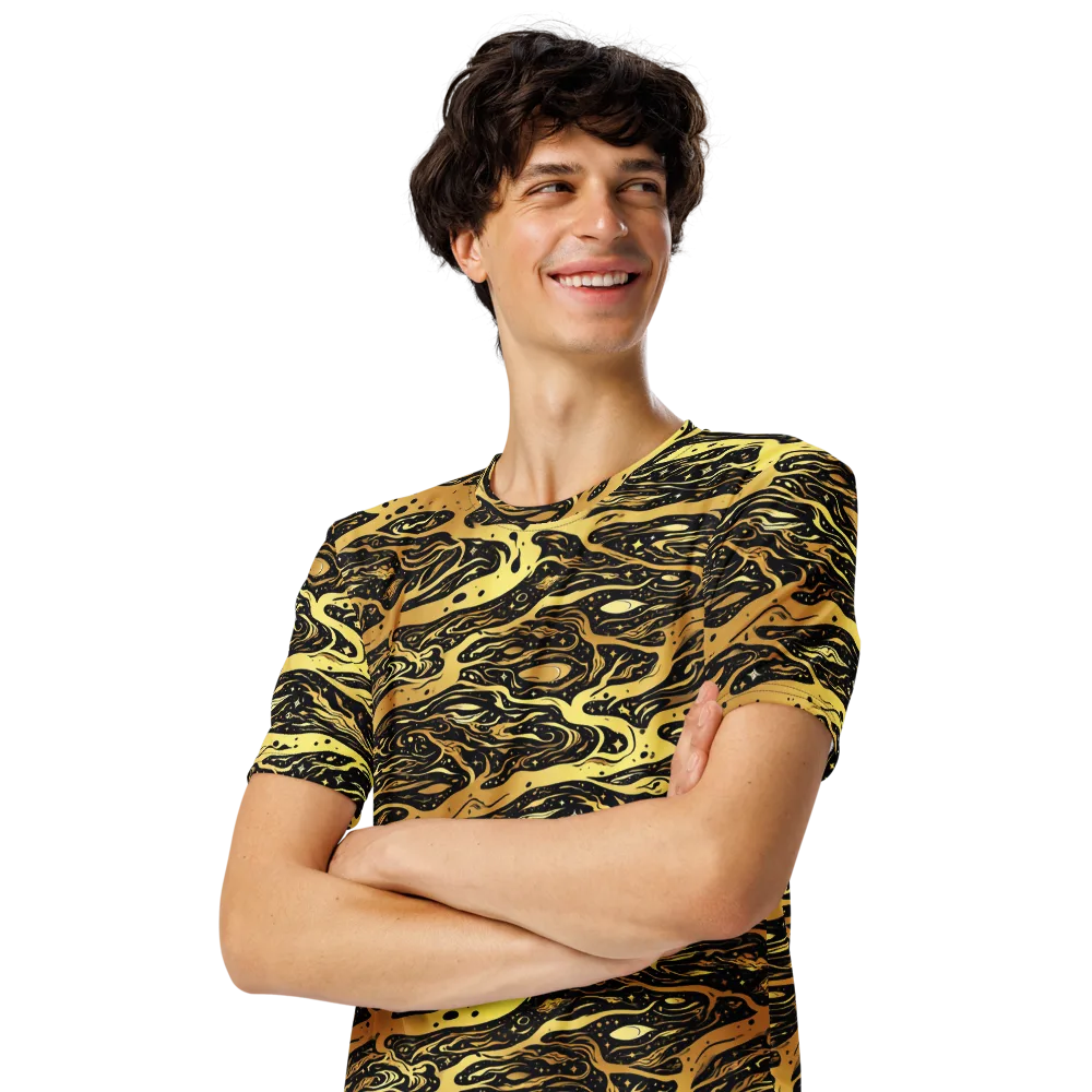 Gilded Nebula on Men's Crew Neck T-Shirt — Left Front