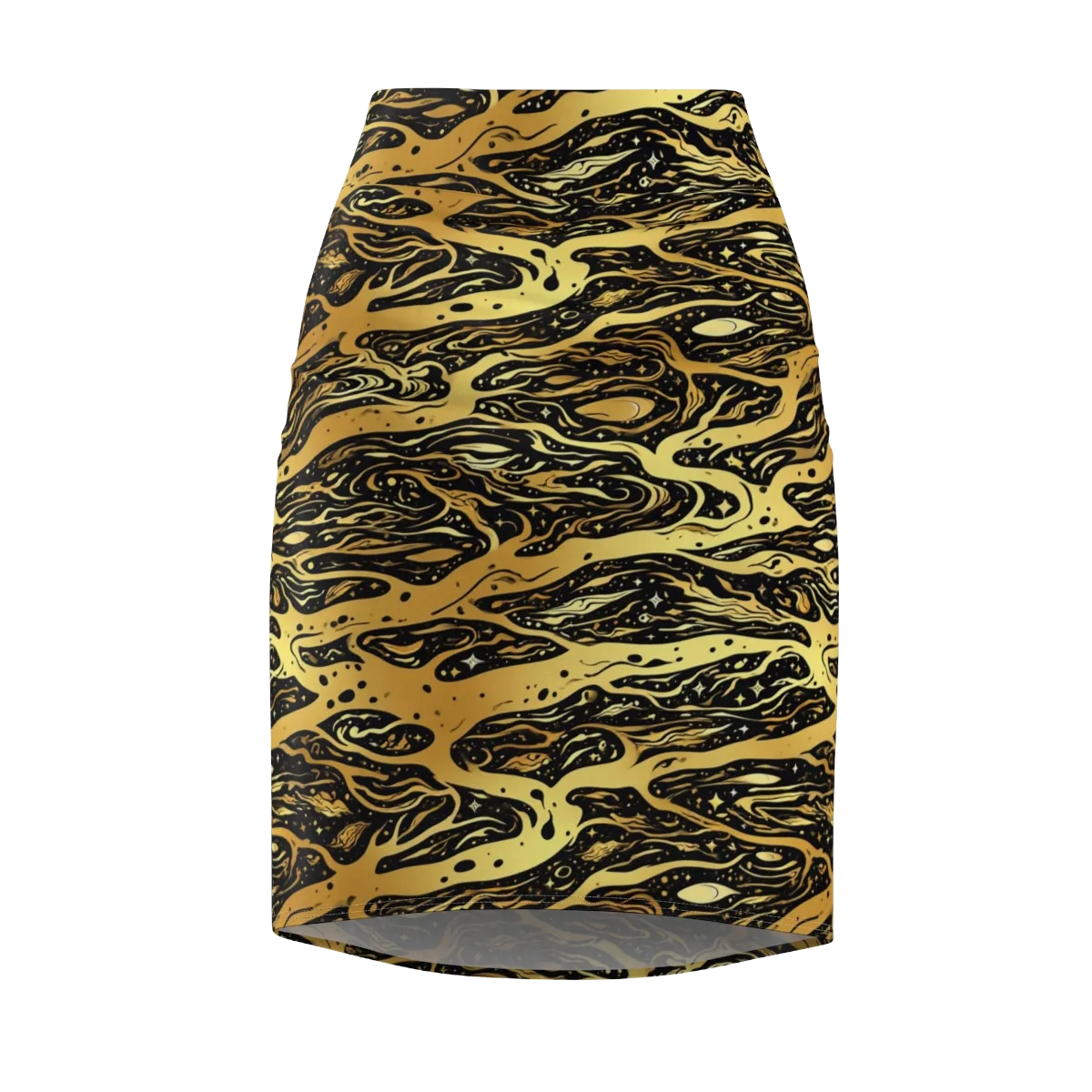 Gilded Nebula on Pencil Skirt — Front