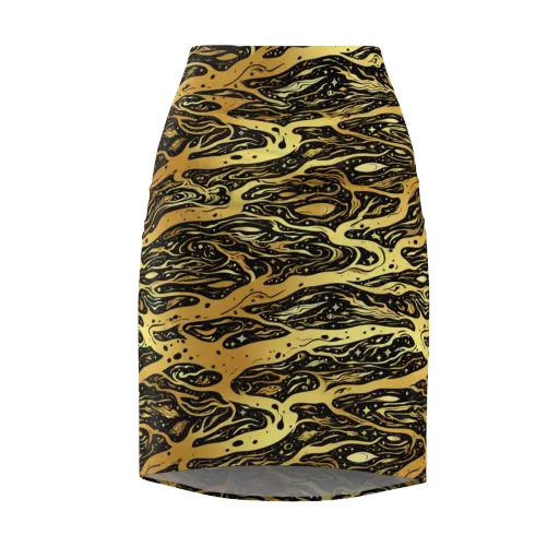 Gilded Nebula on a Pencil Skirt