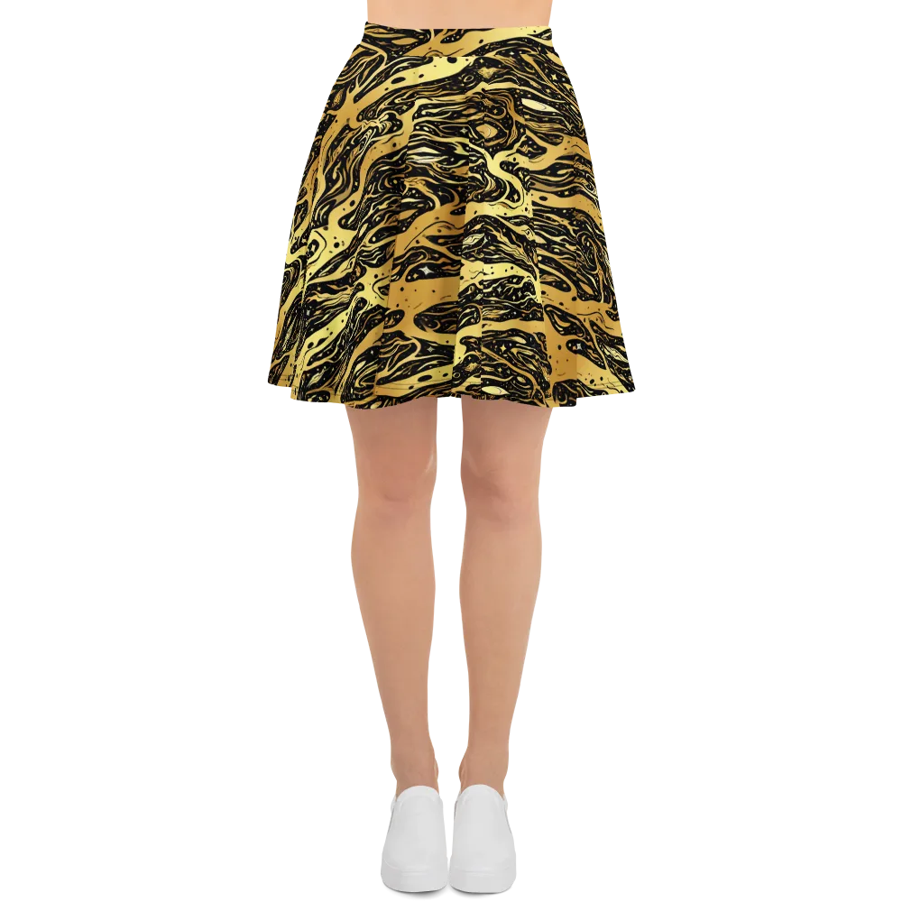Gilded Nebula on Skater Skirt — Front