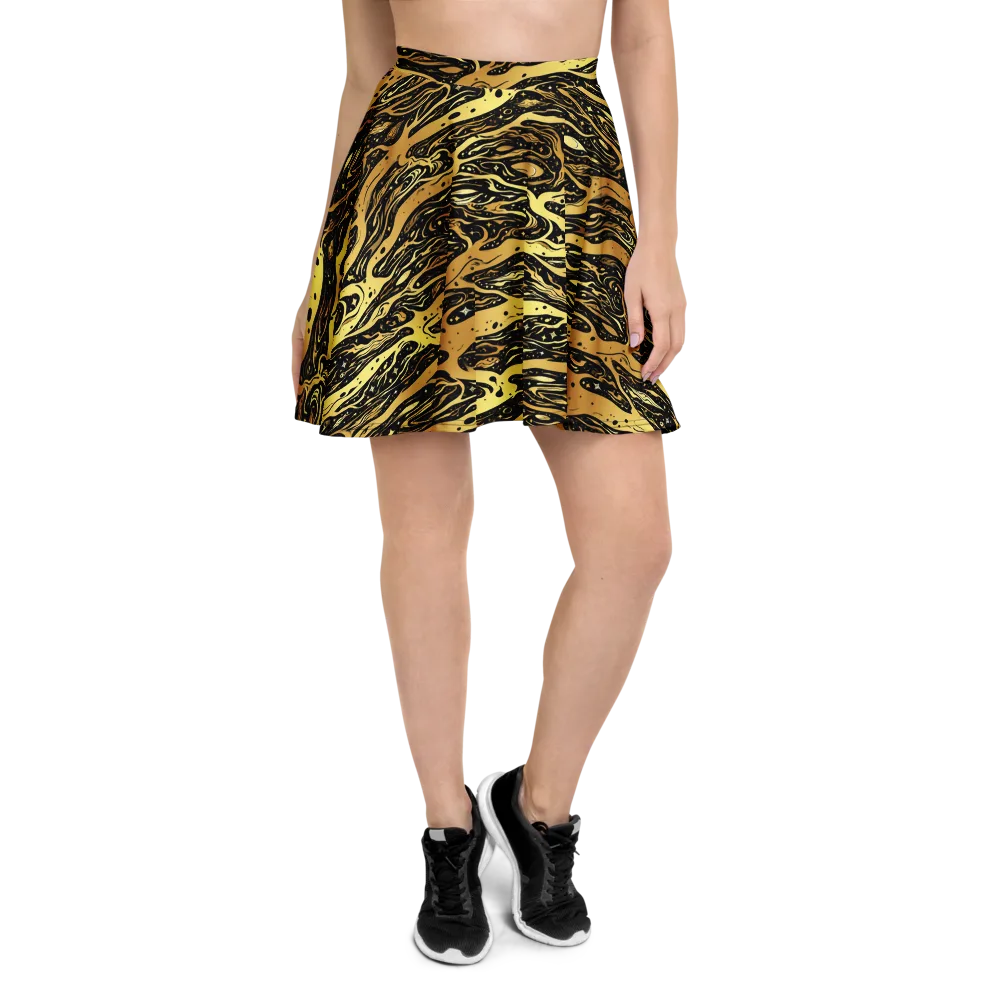Gilded Nebula on Skater Skirt — Front