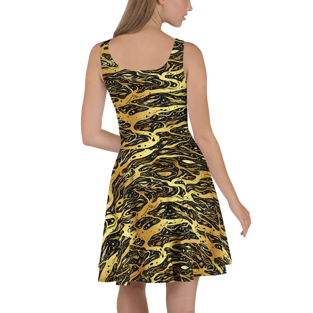 Gilded Nebula on Skater Dress — Back