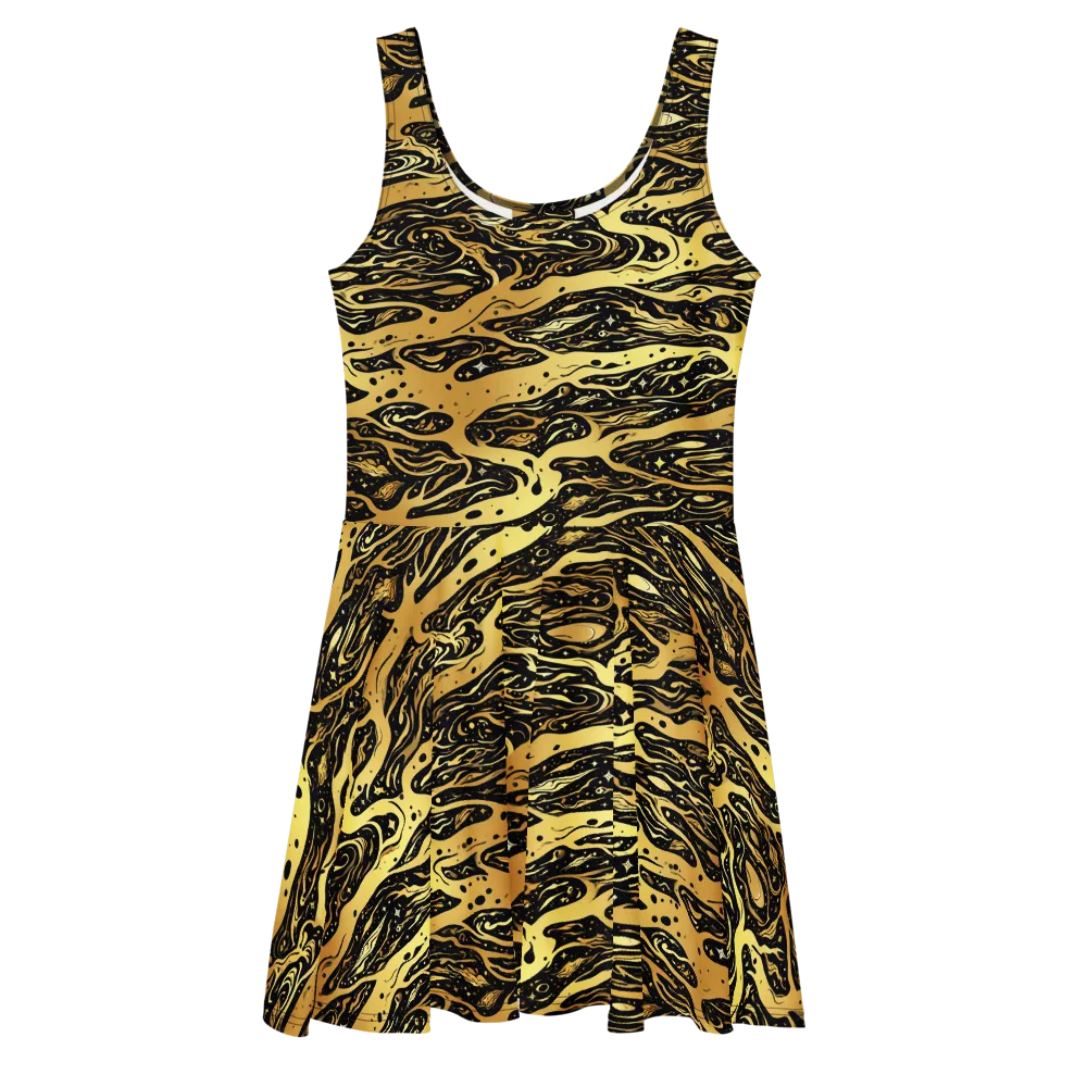 Gilded Nebula on Skater Dress — Front
