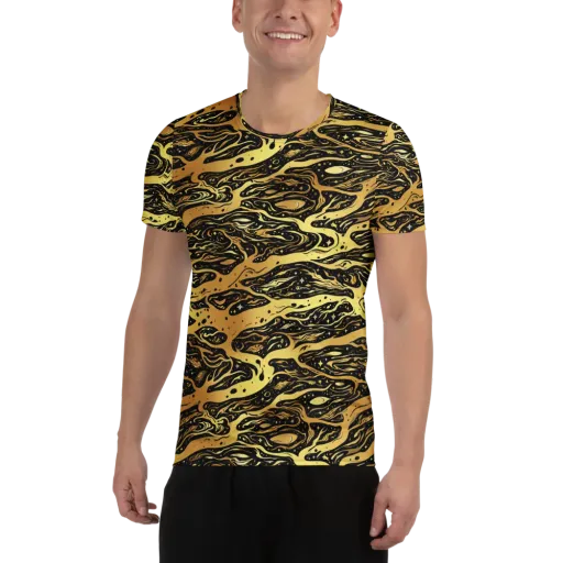 Gilded Nebula on a Men's Athletic T-Shirt