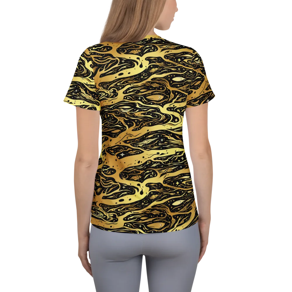 Gilded Nebula on Women's Athletic T-Shirt — Back