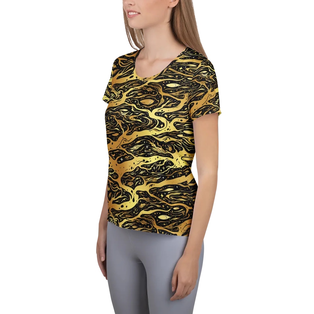 Gilded Nebula on Women's Athletic T-Shirt — Left