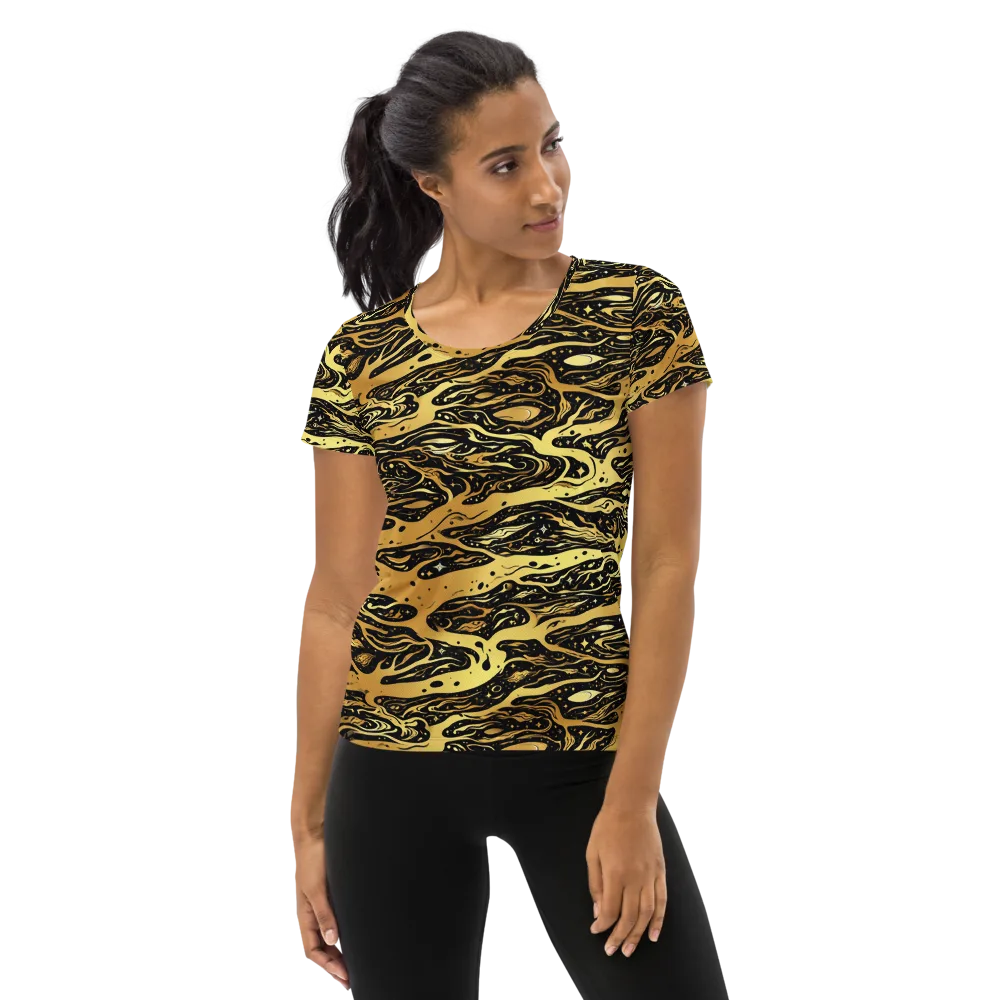 Gilded Nebula on Women's Athletic T-Shirt — Front
