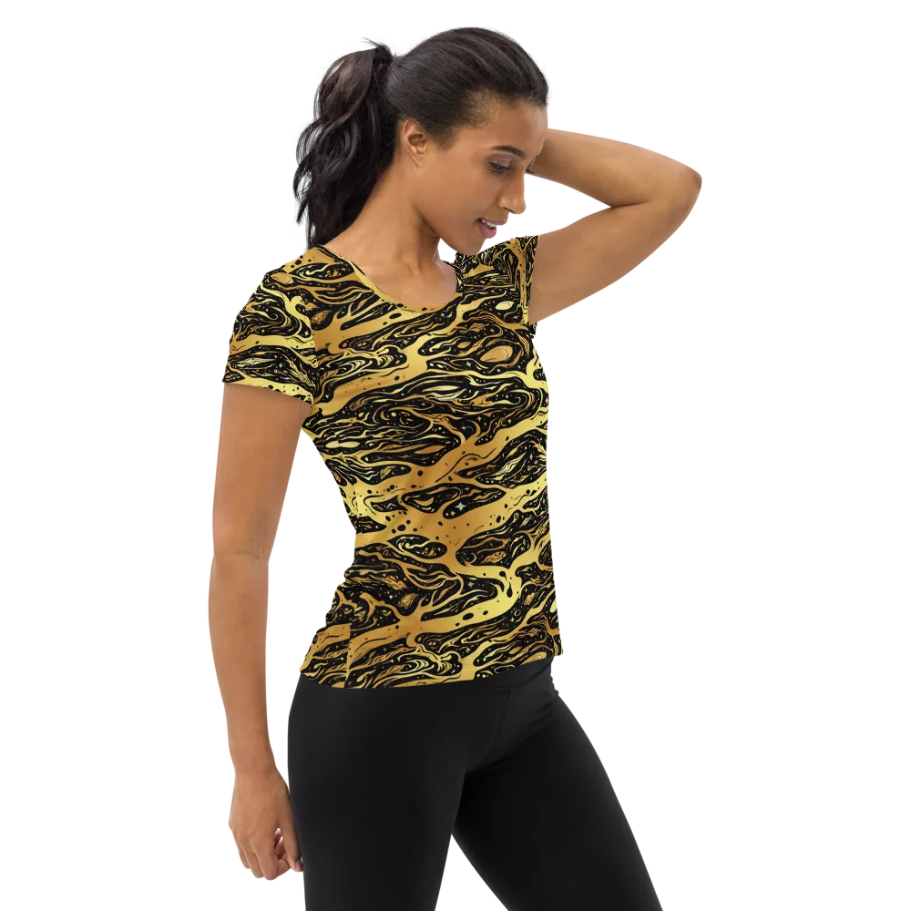 Gilded Nebula on Women's Athletic T-Shirt — Right
