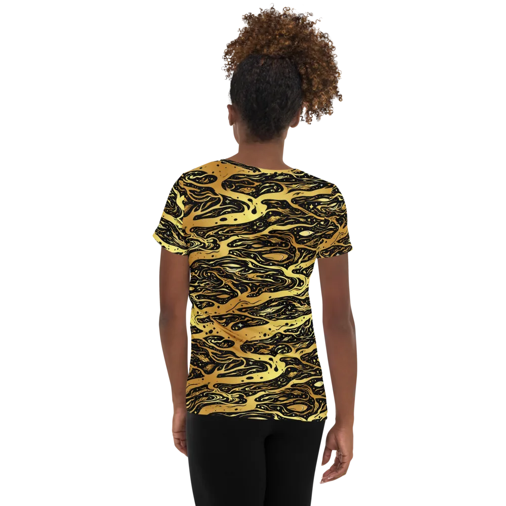 Gilded Nebula on Women's Athletic T-Shirt — Back