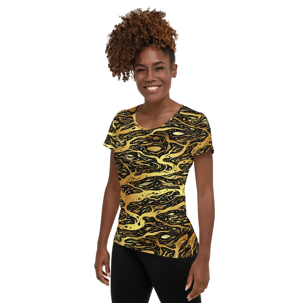 Gilded Nebula on Women's Athletic T-Shirt — Left
