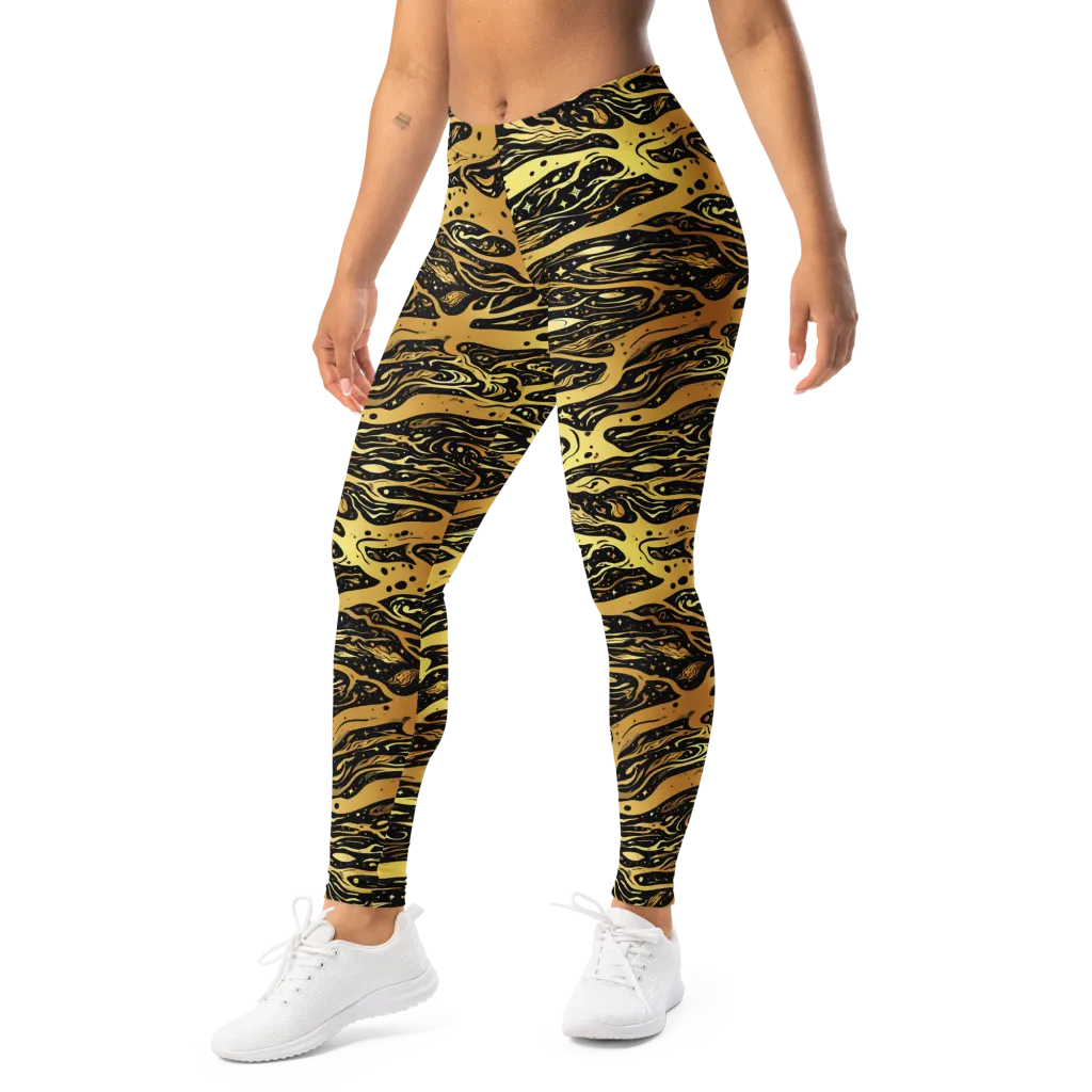 Gilded Nebula on Leggings — Left Front