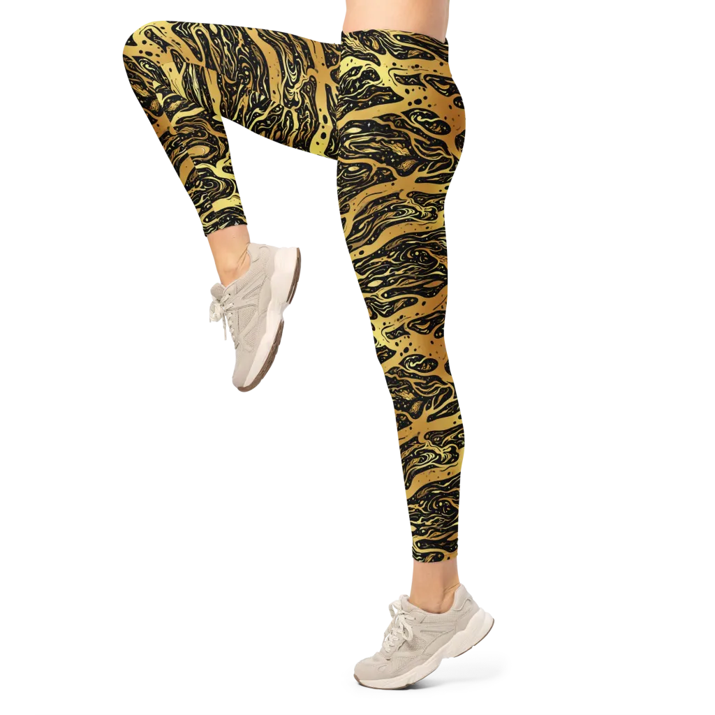 Gilded Nebula on Leggings — Left