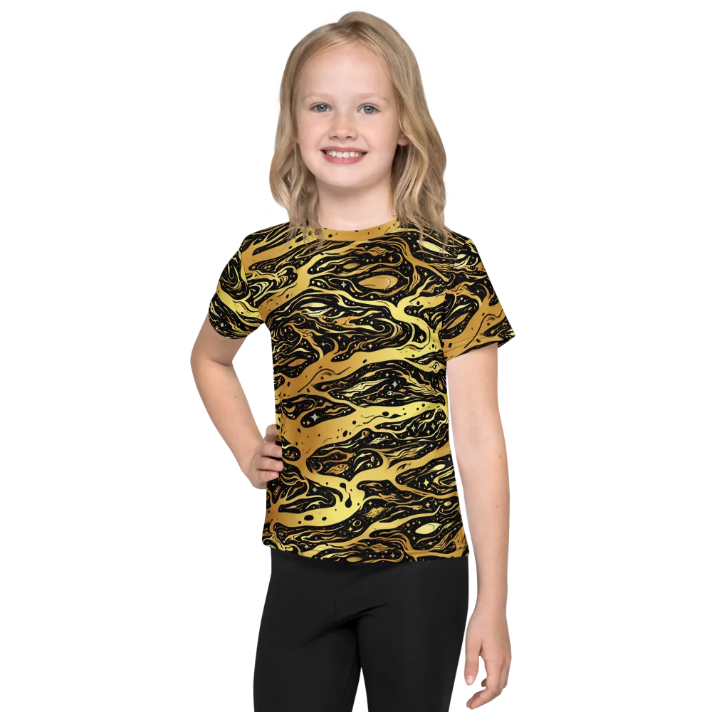 Gilded Nebula on Kids Crew Neck T-Shirt — Front