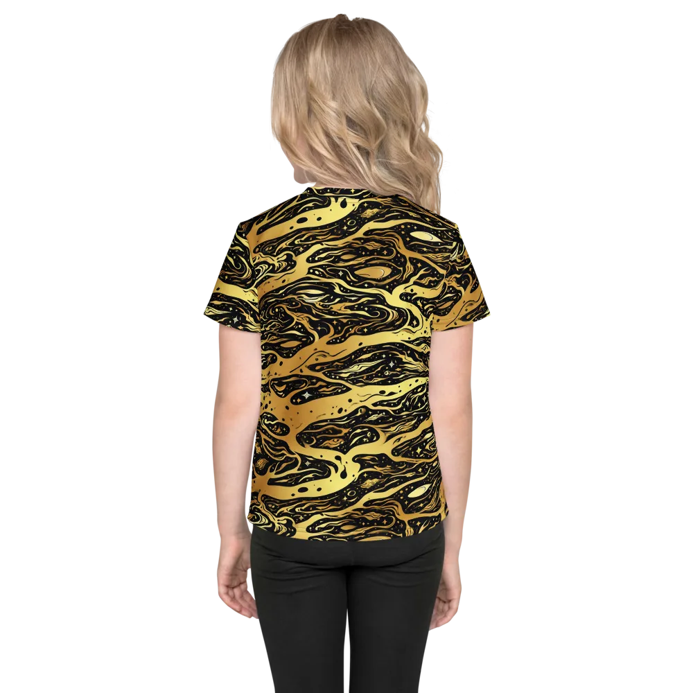 Gilded Nebula on Kids Crew Neck T-Shirt — Back