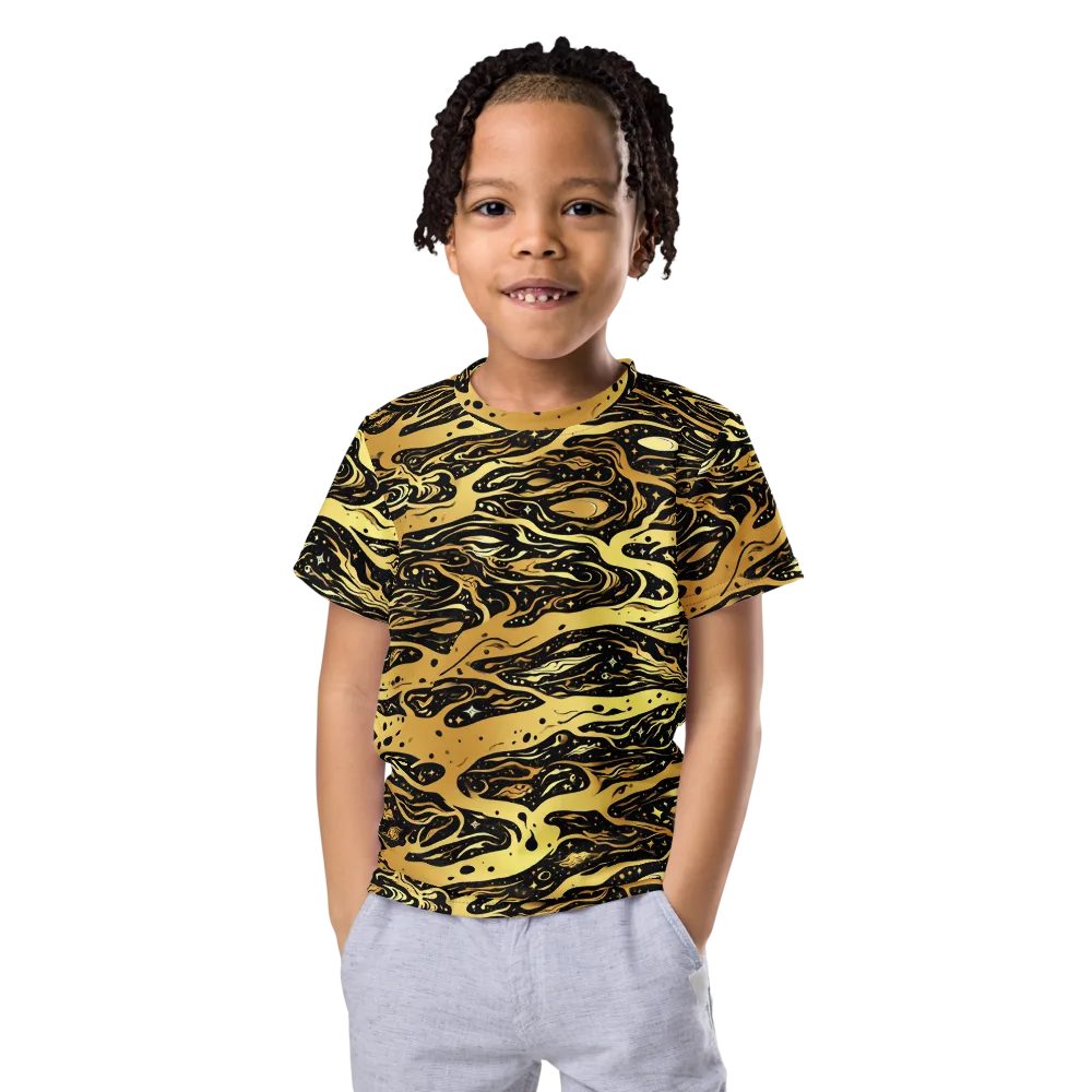 Gilded Nebula on Kids Crew Neck T-Shirt — Front