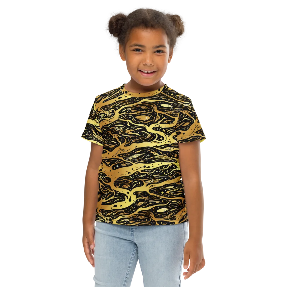 Gilded Nebula on Kids Crew Neck T-Shirt — Front