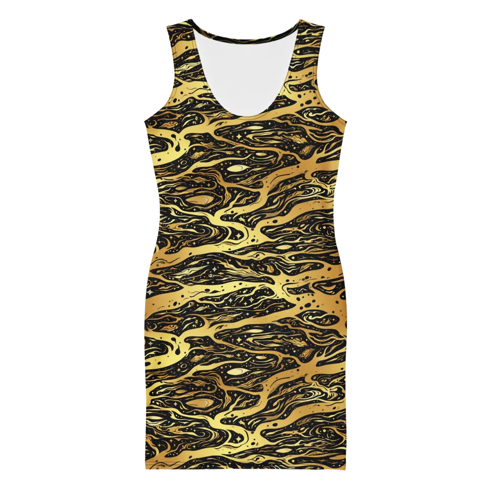 Gilded Nebula on Bodycon Dress — Front