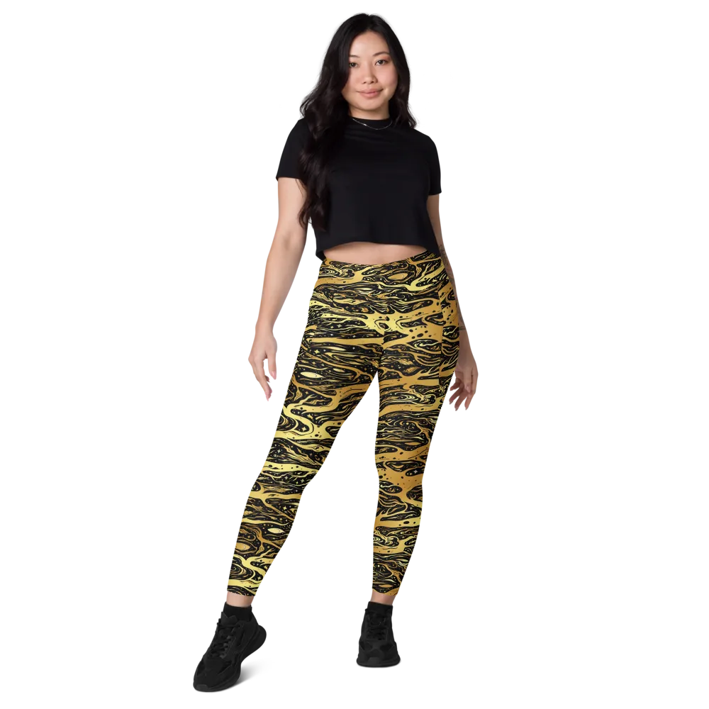 Gilded Nebula on Leggings with Pockets — Front