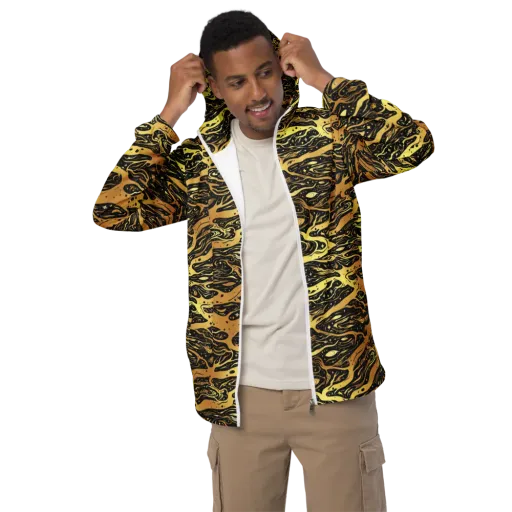 Gilded Nebula on a Men's Windbreaker
